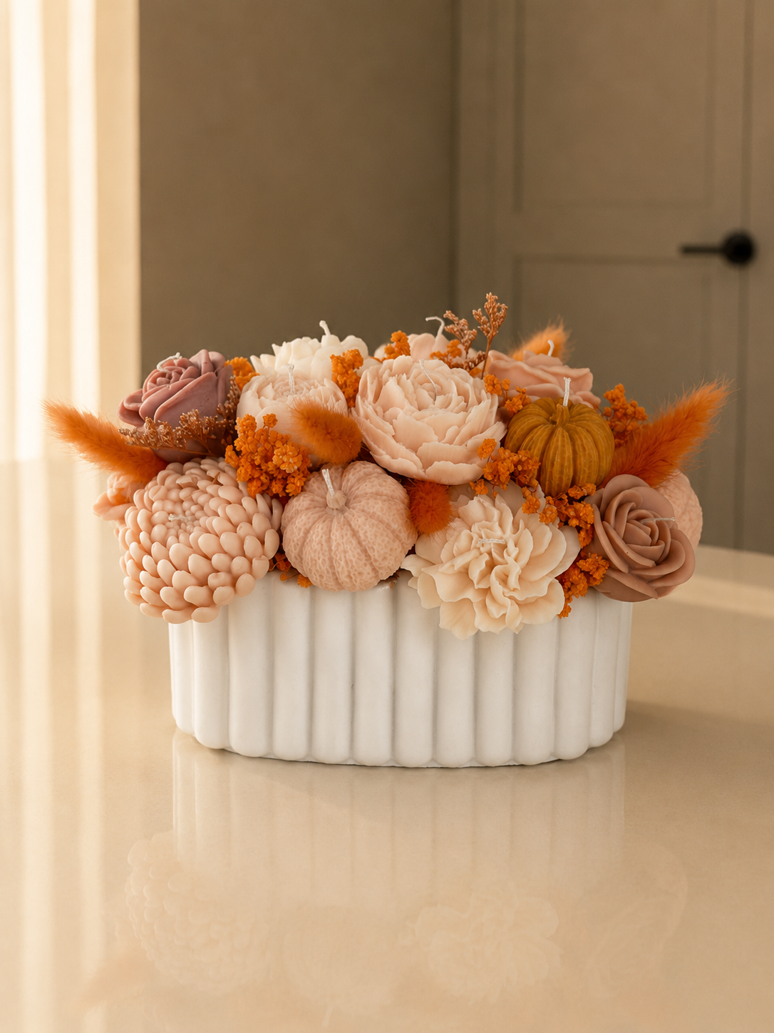 Candle Bouquet Herbst – handgemachter Kerzenstrauß aus Rapswachs
