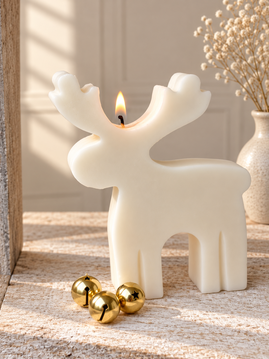 Elch Kerzen Set – groß & klein | Weihnachtskerzen aus Rapswachs
