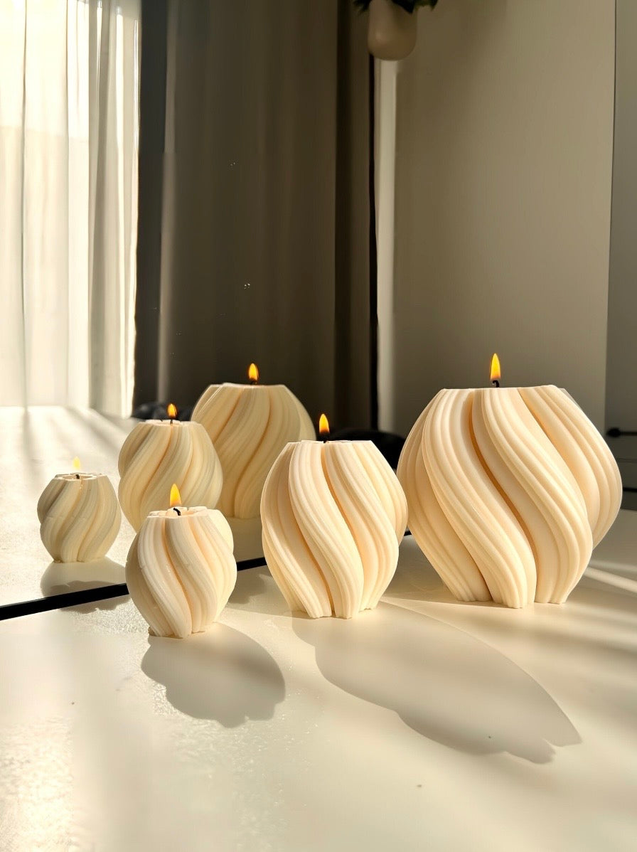 SWIRL Kerzen | 3er Set aus Rapswachs