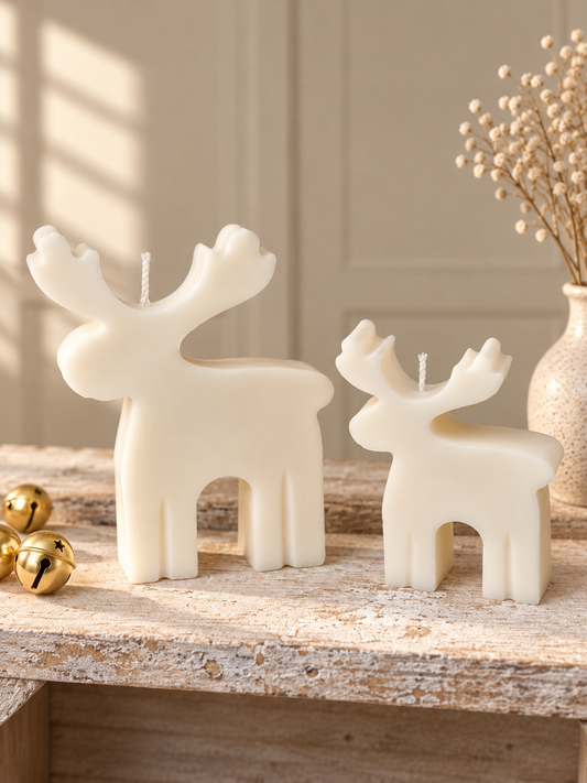 Elch Kerzen Set – groß & klein | Weihnachtskerzen aus Rapswachs