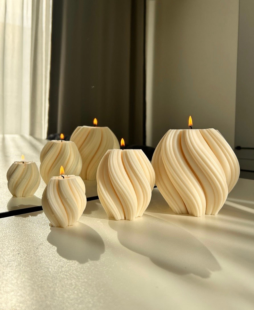 SWIRL Kerzen | 3er Set aus Rapswachs
