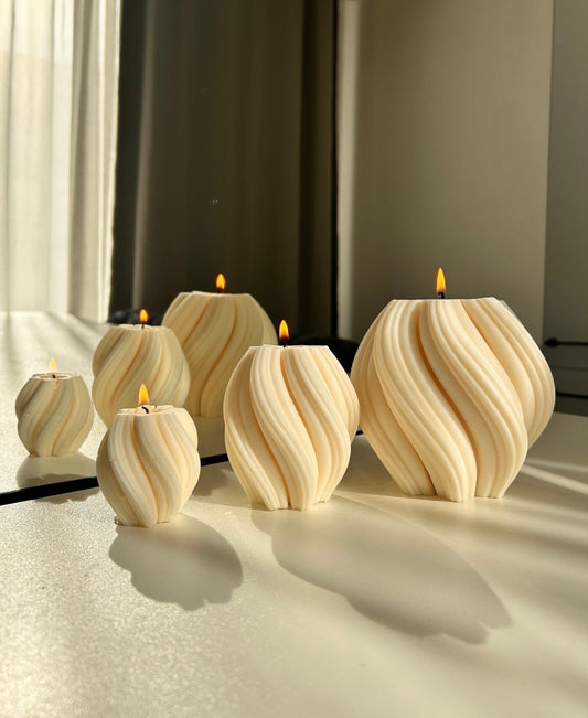 SWIRL Kerzen | 3er Set aus Rapswachs
