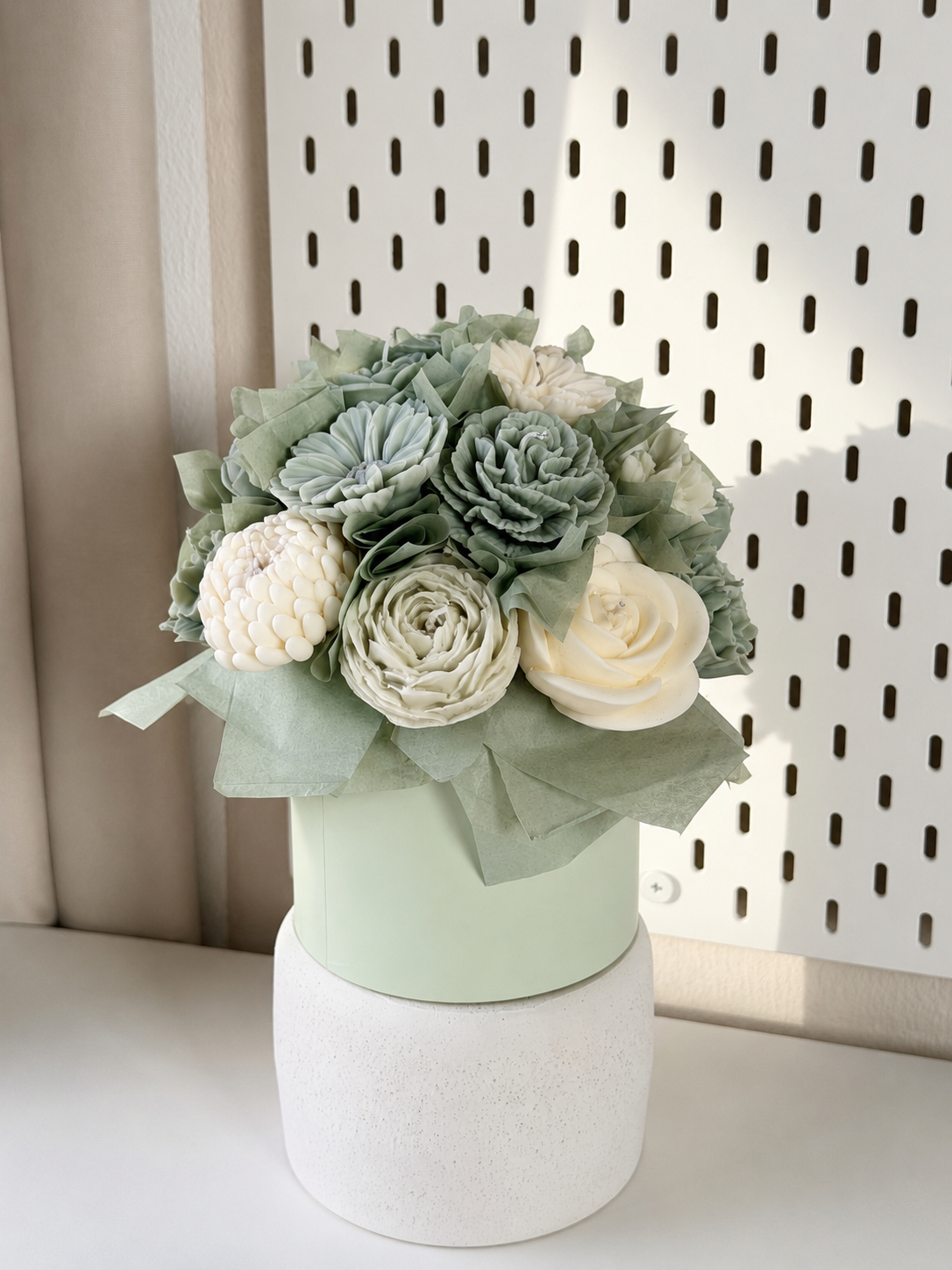 Candle Bouquet „Sage“ – handgegossener Kerzenstrauß
